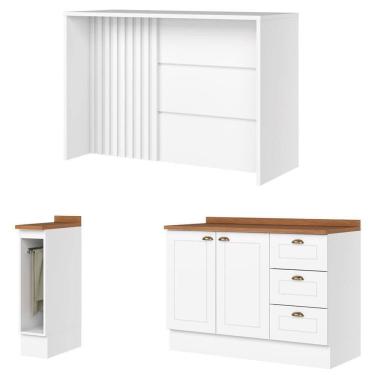 Imagem de Bancada E Balcao Gourmet 146cm Ce817 Americana Branco Nature Henn Branco Nature