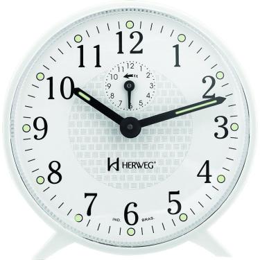 Imagem de Relogio Despertador Herweg 2220 Mecânico A Cordas Branco