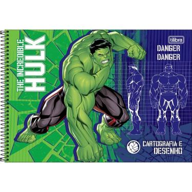Imagem de Caderno De Cartografia E Desenho Espiral Capa Dura Hulk 80 Folhas Tilibra Estampa 1