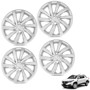 Imagem de Jogo De Calota Strada 2021 Aro 14 Cubo Alto Prata