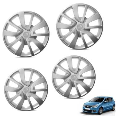 Imagem de Jogo De Calota Sandero Logan 2014 A 2020 Aro 15 Pressão Prata