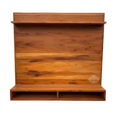 Imagem de Painel Em Madeira De Demolição 133 X 133 Com Prateleira E Nicho Peroba Rosa Sudeste Rústico