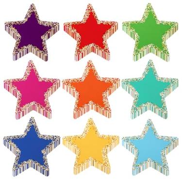 Imagem de Tinoaly 90 Peças De Recortes Estrelas Para Decoração Cartazes, Papel Revestido 3,5 Pol., Confete Colorido, Folha Alumínio, Boletim Sala Aula Professores, Parede Quadro-Negro