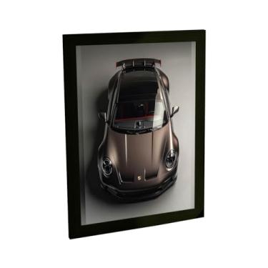 Imagem de Quadro Decorativo Carro Esportivo Marrom E Cinza Decoração Poster Quarto Sala