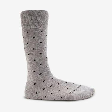 Imagem de Meia Masculina Cano Longo Algodão Poliamida Cinza Poá 39/44 - Democrat