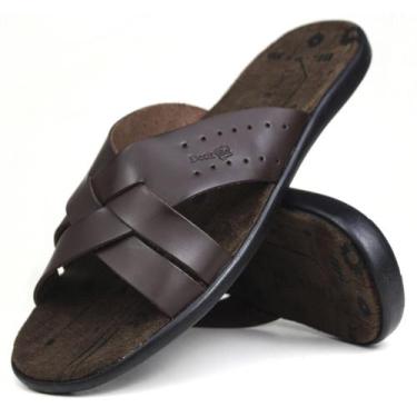 Imagem de Chinelo Masculino em Couro Verão Super Conforto Imperdível - LF4, 5050