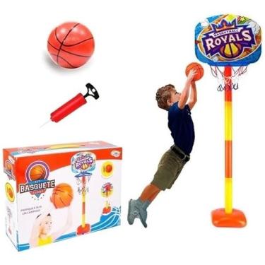 Imagem de Kit Basquete Infantil Royals com Tabela, Suporte Ajustável, Bola e Bomba de Ar