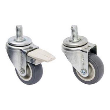 Imagem de (4pçs) Rodizio Girat. Rosca 1pol. R158 Bp Pvc Anti Risco (2 Com Freio 