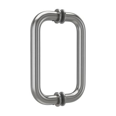 Imagem de Bathlink Maçaneta de porta de chuveiro de 20,32 cm, alça tubular traseira compatível com vidro de espessura de 1/10.2 cm a 1/5.1 cm para portas de chuveiro, substituição de maçanetas de aço inoxidável