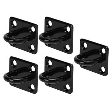 Imagem de M5 Black Pad Eye Plate, S in Hooks, 5 pçs Thiced Stainl Steel Teto Hook Reced Load Bea Door le Fixing le Stainl Steel Eye Plate Preto (6 mm)