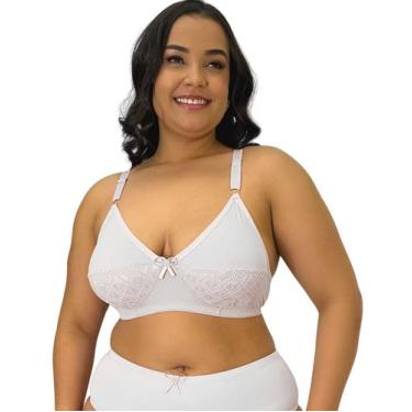 Imagem de Sutiã Plus Size Sem Bojo Reforçado Microfibra comDetalhe em Renda - TJ