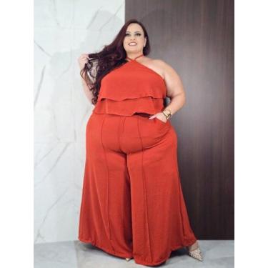 Imagem de Conjunto Feminino Calça E cropped Alça Plus Size Tamanho Garnde 54 ao 