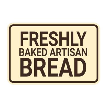 Imagem de Signs ByLITA Placa de parede ou porta de pão artesanal com moldura clássica de fácil instalação | Decoração de escritório e loja | Placa de bares e restaurantes (marfim/marrom escuro) - Grande