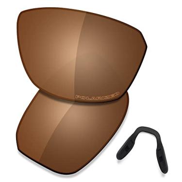 Imagem de SAUCER Lentes de reposição premium e protetores de nariz para óculos de sol Oakley Split Shot OO9416, Marrom âmbar polarizado, One Size