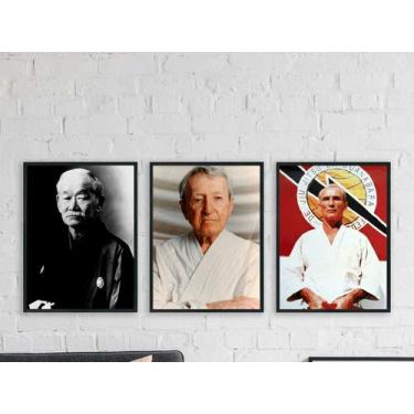 Imagem de Kit De Quadros Decorativos Mestres Jigoro Kano Carlos E Heli