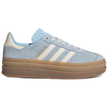 Imagem de adidas Tênis de corrida feminino Gazelle, Céu claro/branco creme/dourado metálico, 36