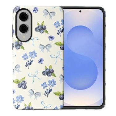 Imagem de ilikediy Capa para Samsung Galaxy S25 Edge, HL2 Aesthetic Blueberry Bow Tie Hybrid 2 Layer Hard Shell Silicone Protective Pattern Design Case