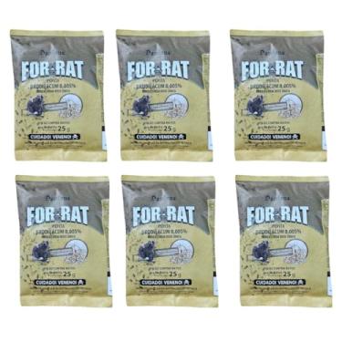Imagem de Kit 6un For-Rat Pepita Cereais Nobres Sachê 25g - Raticida Para Controle de Ratos Ratazanas e Camundongos - Dominus