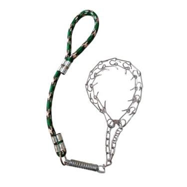 Imagem de Coleira para cachorros com pino regulável prong collar guia cachorro grande super reforçada guia para cães de médio(verde)