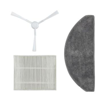 Imagem de Kit de substituição de acessórios compatíveis com Xiaomi Robot Vacuum S20/D106 peças 1 escovas laterais 1 HEPA filtro 1 pano de esfregão branco