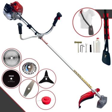 Imagem de Aparador de Grama À Gasolina Kawashima BCJ620L 62cc 3HP 10.000rpm Multifuncional Com 4 Lâminas de Corte + Carretel de Nylon + Escova de Aço 24 Cerdas