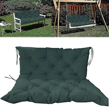 Imagem de Almofadas de balanço de substituição com encosto almofada de banco de jardim de 2 ou 3 lugares almofada de balanço acolchoada antiderrapante impermeável 150 x 100 cm verde