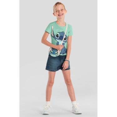 Imagem de Blusa infantil menina do Stitch com bolsinha Brandili