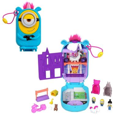 Imagem de Kit Polly  e Minions com 1 Boneca, 2 Minions, Unicórnio Fofinho e Total de 9 Acessórios para Crianças Acima de 4 Anos, Mattel HWP09