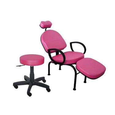 Imagem de Kit Conforty Maquiagem Cadeira e Mocho - For-ty, PINK