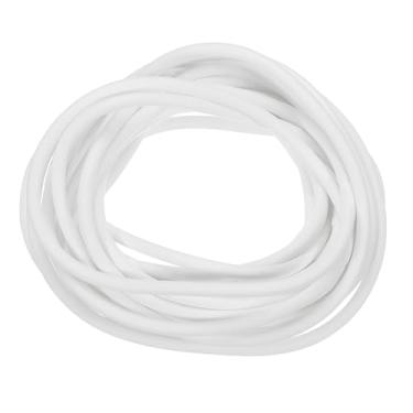 Imagem de Tira de vedação de espuma de silicone, 4 mm (0,16") diâmetro 6 metros (19,69 pés) tira de vedação climática de borracha redonda de borracha sólida para máquinas e indústrias, branca