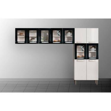 Imagem de Cozinha Modulada Bertolini Evidence 3 Peças (2aéreos+1paneleiro) Cpt62 Branco-preto-bertolini