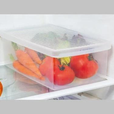 Imagem de 2X Pote Organizador Geladeira Para Legumes Frutas Tampa Orde