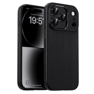 Imagem de FWYANZH Capa para iPhone 17 Pro Max/17 Pro/Air/17, Capa Slim Fit Textura de Fibra de Carbono Minimalista Proteção contra Quedas Capa de Telemóvel Preta, Ar