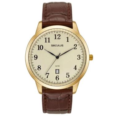 Imagem de Relógio Seculus Masculino Ref: 44302gpsvdc2 Clássico Dourado