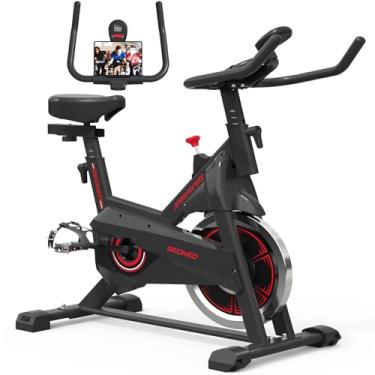 Imagem de Bicicletas ergométricas estacionárias, bicicleta ergométrica para uso doméstico e interno, para academia cardiovascular, bicicleta de treino com monitor LCD, correia silenciosa e almofada de assento