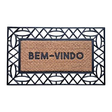 Imagem de Capacho De Poa Fibra Emborrachado Frame Losangos 75x45cm - Uzoo Capacho Fibra Emborrachado Frame 75x45cm Losangos