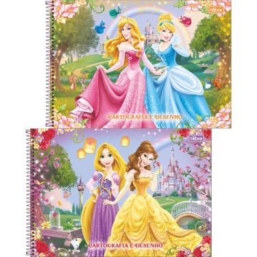 Imagem de CADERNO ESPIRAL CAPA DURA CARTOGRAFIA/DESENHO PRINCESAS 80F