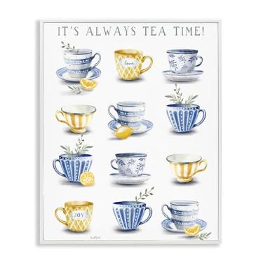 Imagem de Stupell Industries Arte giclée emoldurada cinza It's Always Tea Time, design de Elizabeth Tyndall, 76 x 61 cm