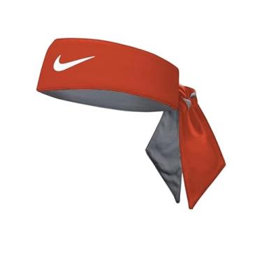 Imagem de Nike Gravata de cabeça Dri-Fit Premium, macia e absorvente de suor - Unissex (Vermelho Habanero/Branco)