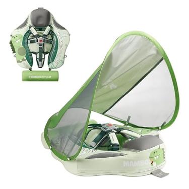 Imagem de Mambobaby Boia de bebê com dossel, sem necessidade de inflação, proteção de segurança de 360°, estilo desenho animado, flutuação traseira equilibrada, para 3 a 24 meses.