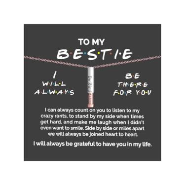 Imagem de Embtrem Colar Amizade Ouro Rosa Colar Be Kind Of A B Colares para Mulheres Joias Presentes para Amigas Irmãs, Aço inoxidável, Sem Pedra Preciosa