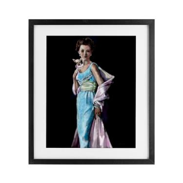 Imagem de Stupell Industries Impressão emoldurada Friday Night Woman & Chihuahua Gray Under Glass, design de Mary Sparrow, 53 x 43 cm