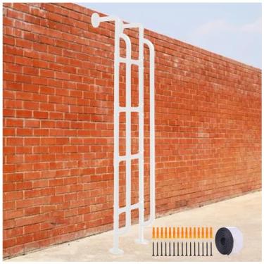 Imagem de YTXFRHOD Escada de saída de poço de janela no sótão, escada de cama de sotão de ferro forjado com apoios de braços e protetor de borda de espuma longa de 4 m, escada de beliche para garagem, porão