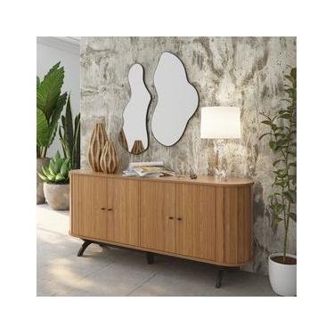 Imagem de Balcão Buffet Curvo 4 Portas em MDF Freijó 180 cm TB296 JPF Dalla Costa