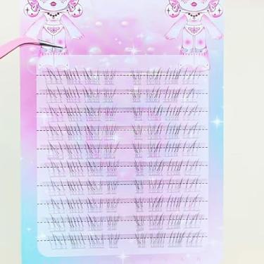 Imagem de Cílios postiços segmentados agrupados com 10 linhas, cílios individuais realistas com sensação de pelúcia de grande capacidade