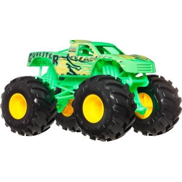 Imagem de Hot Wheels Monster Trucks veículo de brinquedo Gunkster escala 1:24 para crianças de 3 anos a seguir