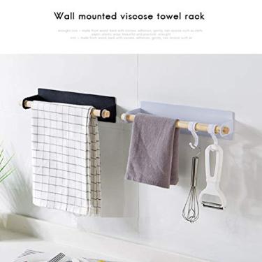 Imagem de Organizador de Armazenamento de Barra de Toalha para Pendurar na Parede de Ferro para Cozinha e Banheiro (Branco)