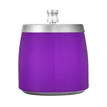Imagem de JUZIHAI Cinzeiro roxo de cor sólida com tampa, cinzeiro de aço inoxidável inodoro à prova de vento cinzeiro sem fumaça para escritório em casa, pátio, varanda, cigarro