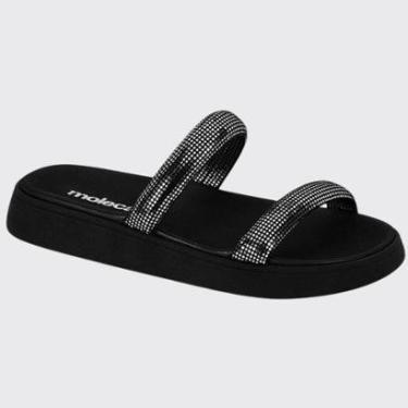 Imagem de Sandália Slide Feminina Flatform Papete Brilhante Moleca 5507.101.28377-Feminino