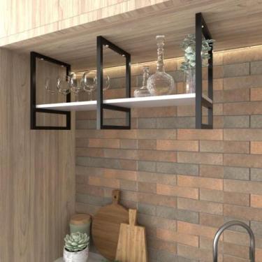 Imagem de 2x Suportes Para Prateleira Parede/Teto 40x30cm - Estilo Industrial